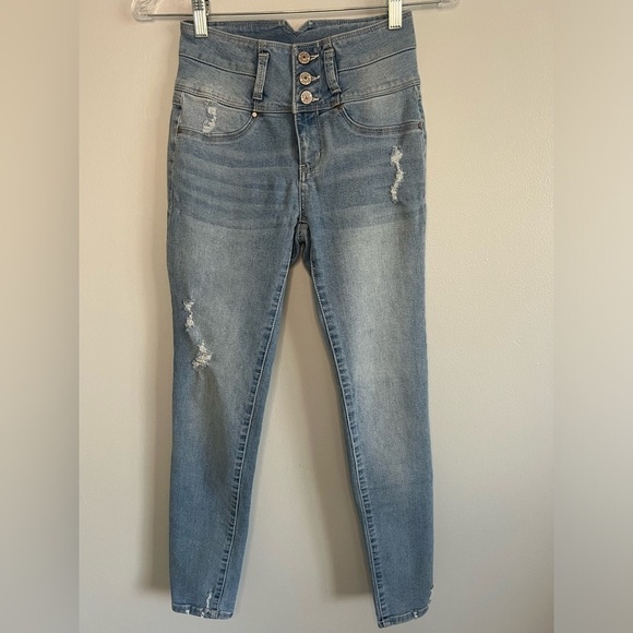 Rewash women real waist high rise destroyed Jeans Size 0 - Picture 1 of 15